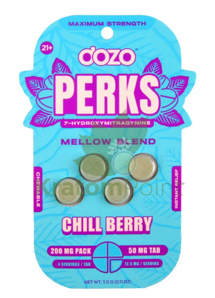 Dozo Perks 7-OH MAXIMUM STRENGTH Mellow Blend Chill Berry Tablets 4ct Hydroxy