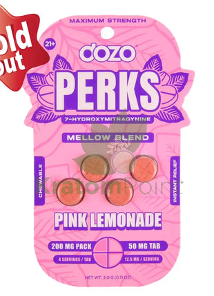Dozo Perks 7-OH MAXIMUM STRENGTH Mellow Blend Pink Lemonade Tablets 4ct Hydroxy
