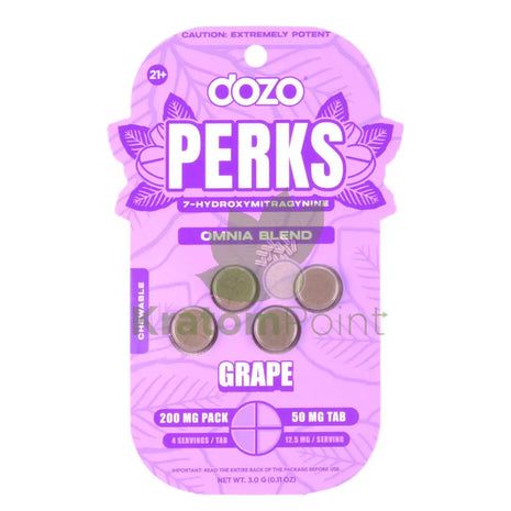 Dozo Perks 7-OH MAXIMUM STRENGTH Omnia Blend Grape Tablets 4ct Hydroxy