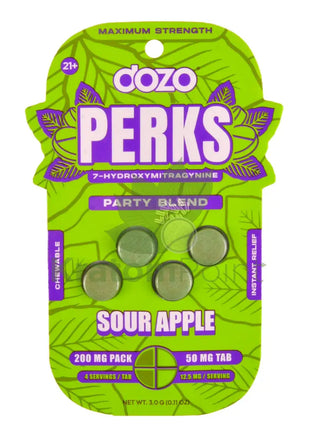 Dozo Perks 7-OH MAXIMUM STRENGTH Party Blend Sour Apple Tablets 4ct Hydroxy