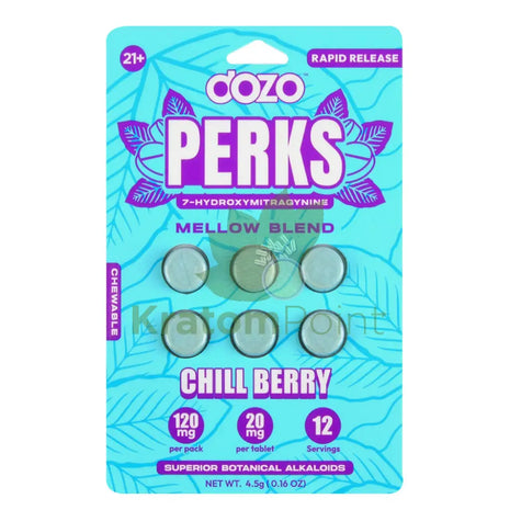 Dozo Perks 7-OH Mellow Blend Chill Berry Tablets 6ct Hydroxy