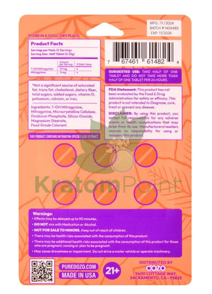 Dozo Perks 7-OH Mellow Blend Raw Gold Tablets 6ct Hydroxy