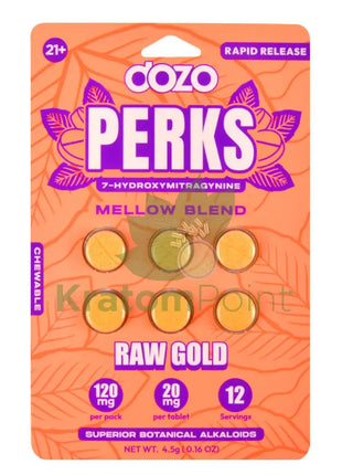 Dozo Perks 7-OH Mellow Blend Raw Gold Tablets 6ct Hydroxy