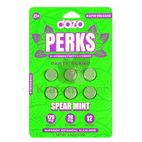 Dozo Perks 7-OH Party Blend Spear Mint Tablets 6ct Hydroxy