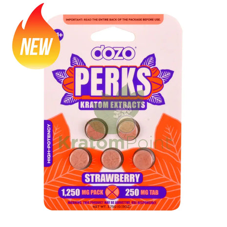 Dozo Perks Strawberry Kratom Extract 250mg 5ct kratom extract