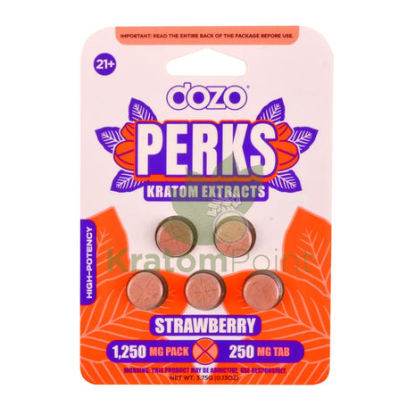 Dozo Perks Strawberry Kratom Extract 250mg 5ct kratom extract