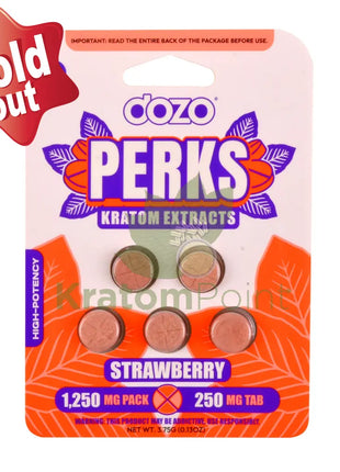 Dozo Perks Strawberry Kratom Extract 250mg 5ct kratom extract