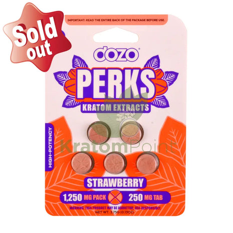 Dozo Perks Strawberry Kratom Extract 250mg 5ct kratom extract