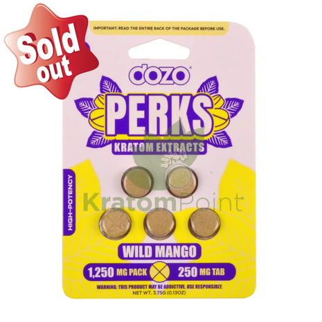 Dozo Perks Wild Mango Kratom Extract 250mg 5ct kratom extract