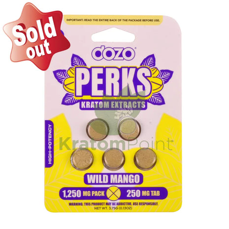 Dozo Perks Wild Mango Kratom Extract 250mg 5ct kratom extract
