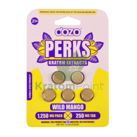 Dozo Perks Wild Mango Kratom Extract 250mg 5ct kratom extract
