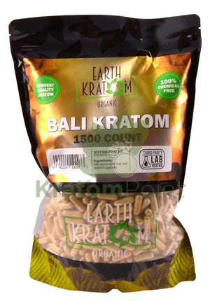 Earth Kratom Bali Capsules 1500 Count
