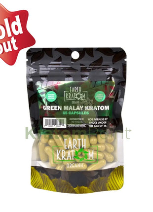Earth Kratom Green Malay Capsules 65 Count