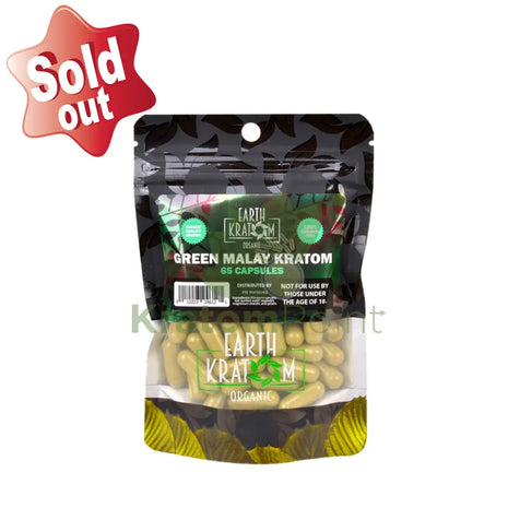 Earth Kratom Green Malay Capsules 65 Count