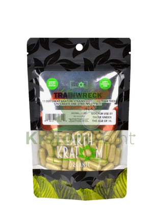 Earth Kratom Trainwreck Capsules 150 Count