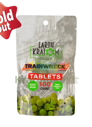 Earth Kratom Trainwreck Kratom Tablets, 100 count