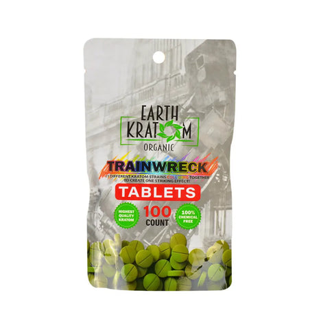 Earth Kratom Trainwreck Kratom Tablets, 100 count