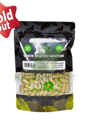 Earth Kratom White Borneo Capsules 150 Count