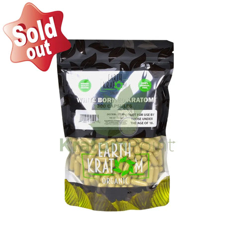 Earth Kratom White Borneo Capsules 300 Count
