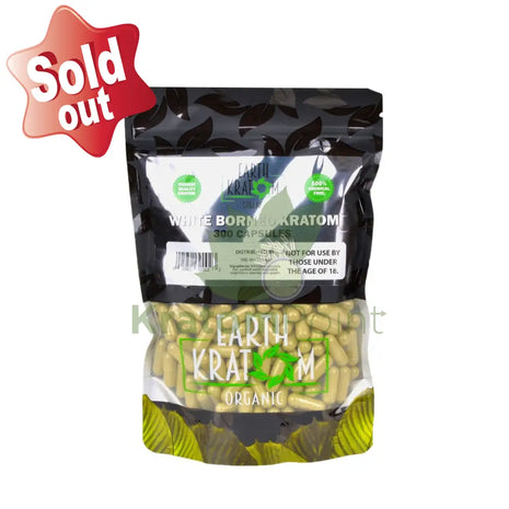 Earth Kratom White Borneo Capsules 300 Count
