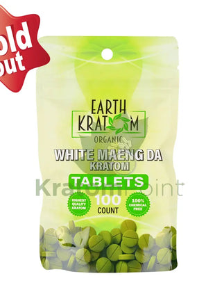 Earth Kratom White Maeng Da Kratom Tablets, 100 count