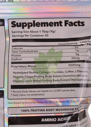Everyday Dose Medium Roast Coffee + 9.5oz bag - Mushrooms