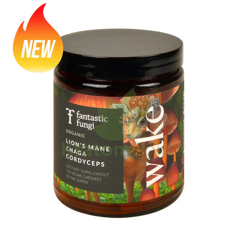 Fantastic Fungi Organic Lions’s Mane/Chaga/Cordyceps (Wake) Mushroom Capsules 120ct - Mushrooms