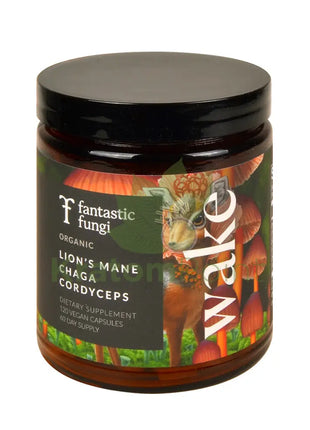 Fantastic Fungi Organic Lions’s Mane/Chaga/Cordyceps (Wake) Mushroom Capsules 120ct - Mushrooms