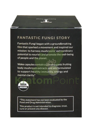 Fantastic Fungi Organic Lions’s Mane/Chaga/Cordyceps (Wake) Mushroom Capsules 120ct - Mushrooms