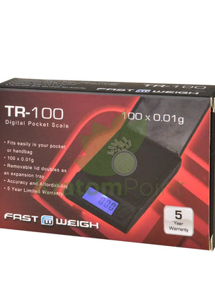 Fast Weigh TR-100 digital scale box back