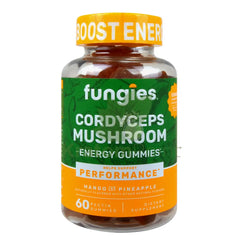 Fungies Mango & Pineapple Cordyceps Mushroom Energy Gummies 60 count - Mushrooms