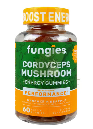 Fungies Mango & Pineapple Cordyceps Mushroom Energy Gummies 60 count - Mushrooms