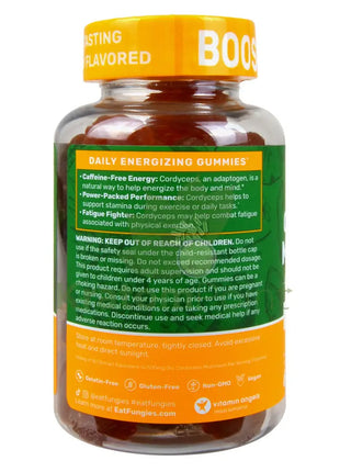 Fungies Mango & Pineapple Cordyceps Mushroom Energy Gummies 60 count - Mushrooms