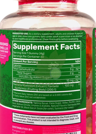 Fungies Strawberry & Lemon Tremella Mushroom Beauty Gummies 60 count - Mushrooms
