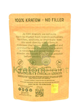 GrassRoots Harvest Kratom Bentuangie, 200 Count Capsules-back