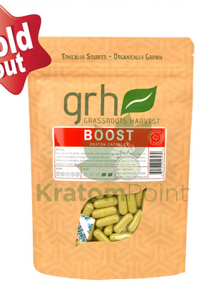 GrassRoots Harvest Kratom Boost, 200 Count Capsules