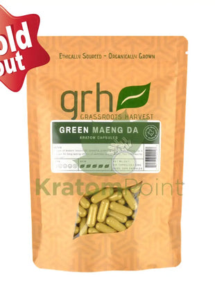 Grassroots Harvest Kratom Green Maeng Da 200 Count Capsules