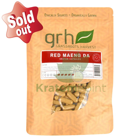 Grassroots Harvest Kratom Red Maeng Da 200 Count Capsules