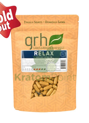 GrassRoots Harvest Kratom Relax, 200 Count Capsules