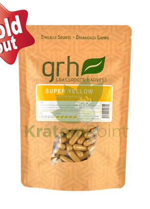 GrassRoots Harvest Kratom Super Yellow, 200 Count Capsules