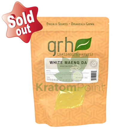 GrassRoots Harvest Kratom White Maeng Da, 100g Powder