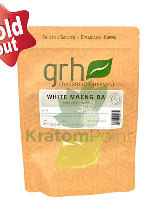 GrassRoots Harvest Kratom White Maeng Da, 100g Powder