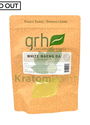 GrassRoots Harvest Kratom White Maeng Da, 100g Powder