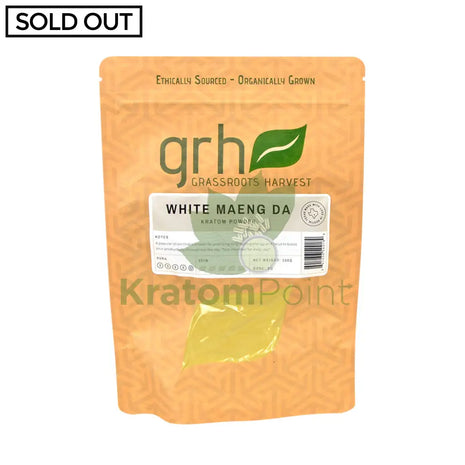 GrassRoots Harvest Kratom White Maeng Da, 100g Powder