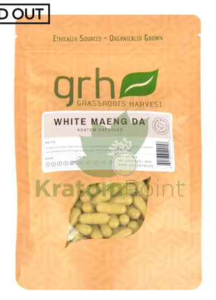 Grassroots Harvest Kratom White Maeng Da 200 Count Capsules