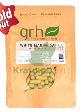 Grassroots Harvest Kratom White Maeng Da 200 Count Capsules
