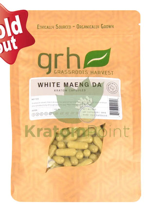 Grassroots Harvest Kratom White Maeng Da 200 Count Capsules