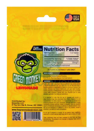 Green Monkey 7-OH Lemonade Tablets 30mg 6ct Hydroxy