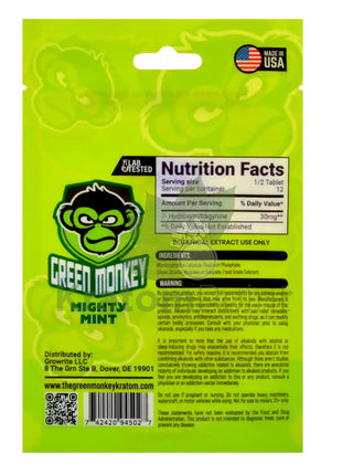 Green Monkey 7-OH Mighty Mint Tablets 30mg 6ct Hydroxy