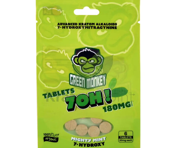 Green Monkey 7-OH Mighty Mint Tablets 30mg, 6ct